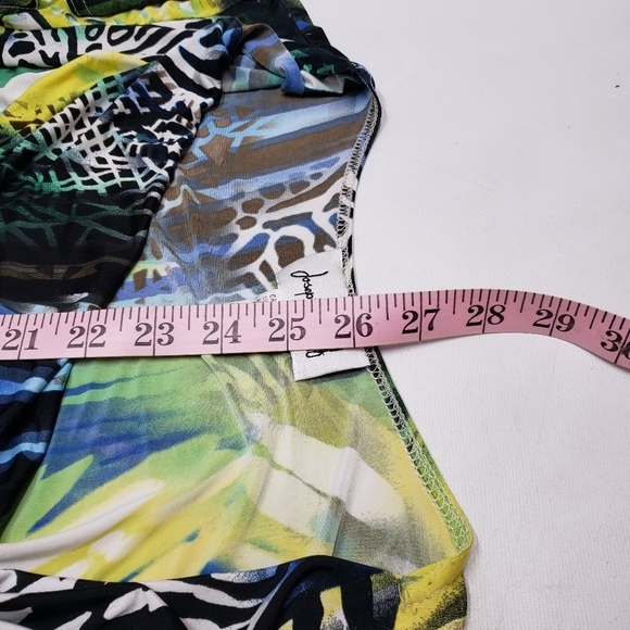 Joseph Ribkoff  Women's Multicolour Animal Pattern Short Sleeve Top Size 16 - Picture 12 of 12